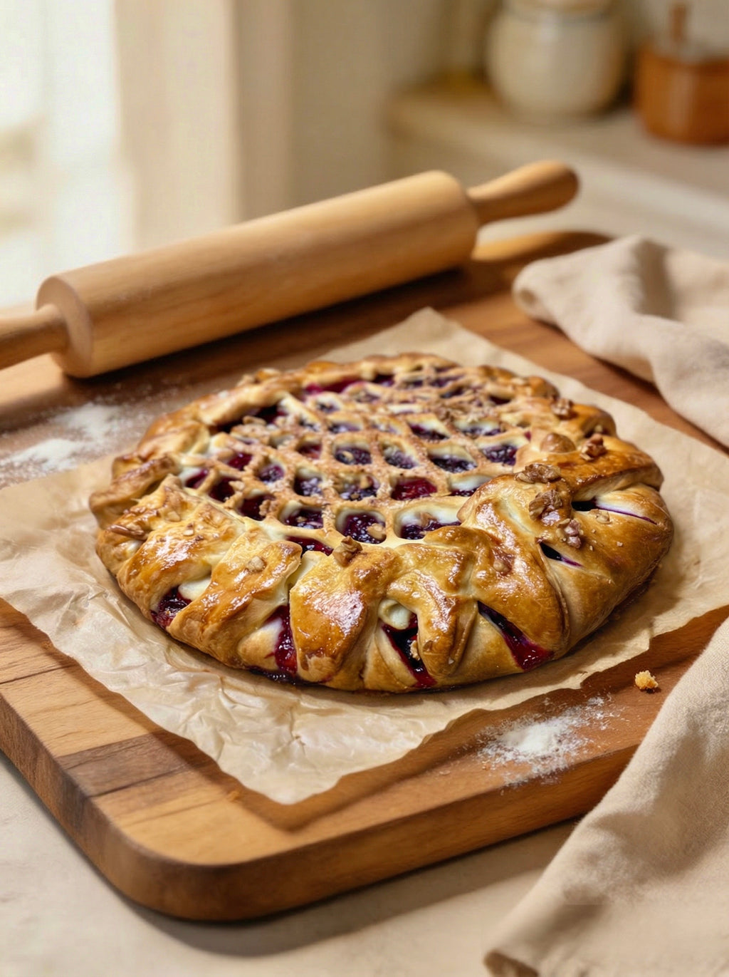 Piroge mit Kirschen