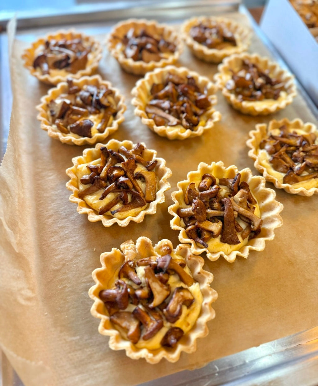 Tartalleten mit Pilzen