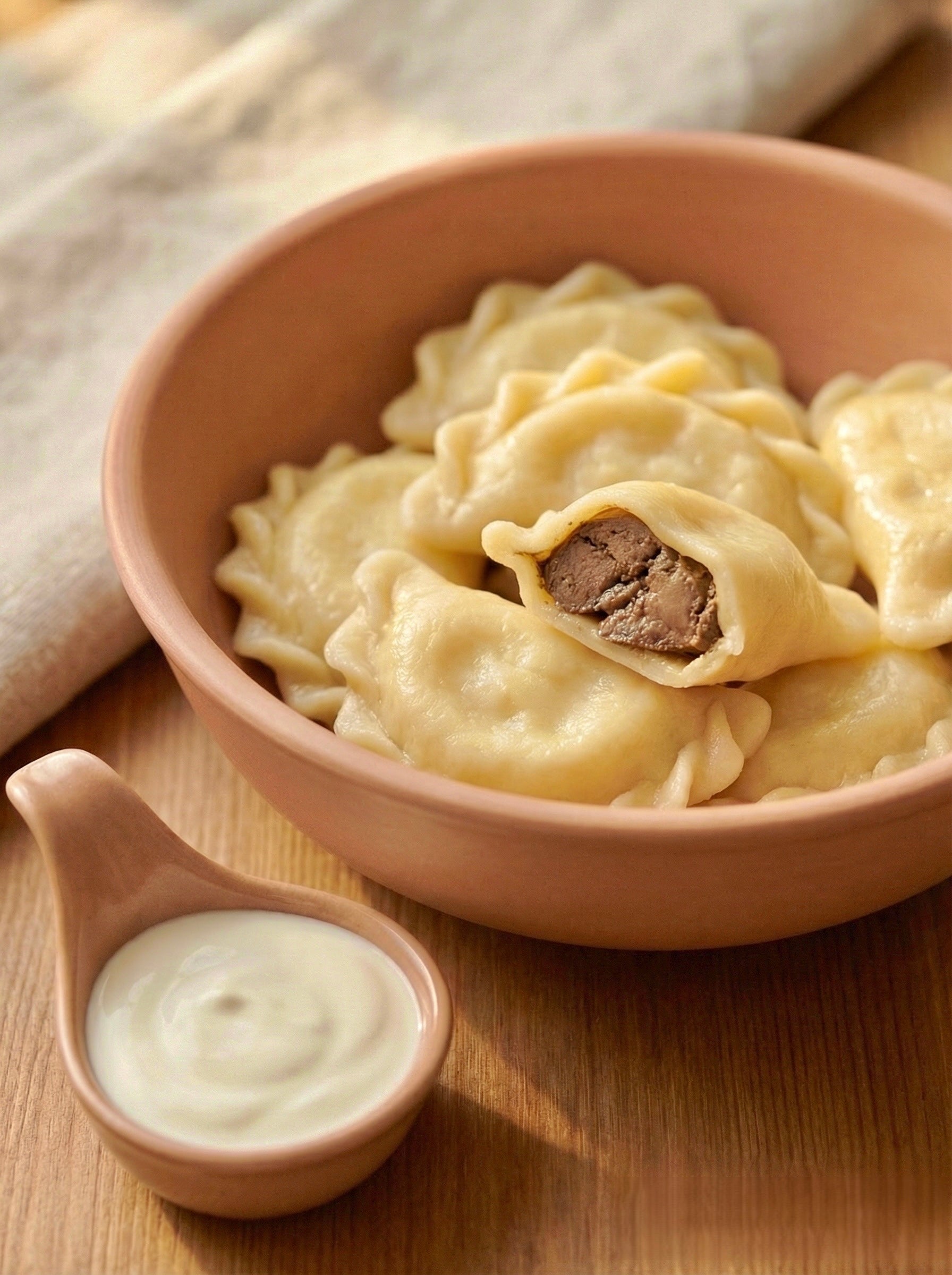Вареники з курячою печінкою