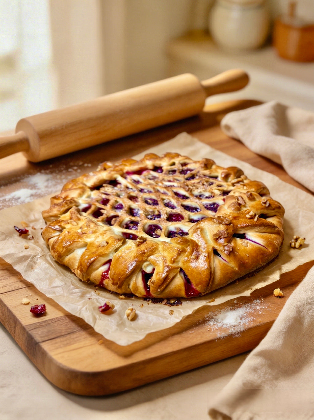 Piroge mit Kirschen