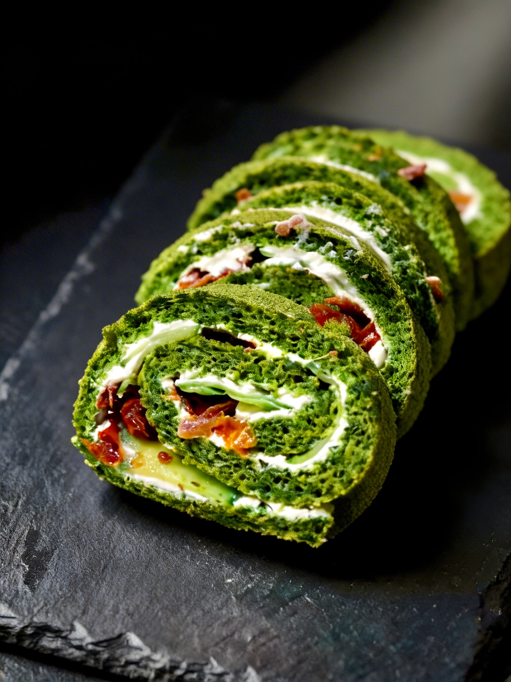 Spinatroulade mit getrockneten Tomaten und Frischkäse (Philadelphia)