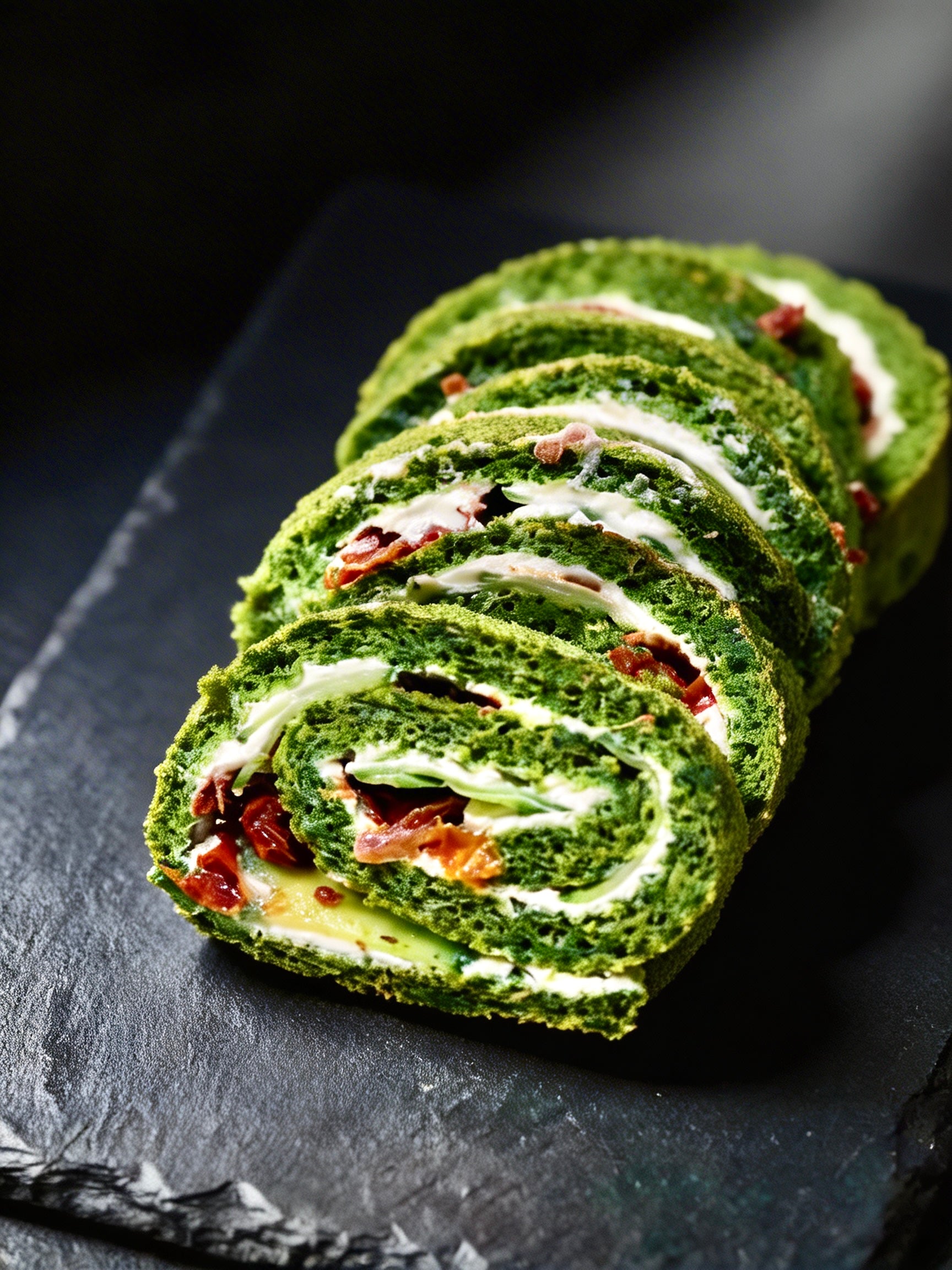 Spinatroulade mit getrockneten Tomaten und Frischkäse (Philadelphia)